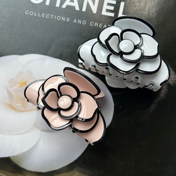 Camellia Flower Hair Claw Clip 2 piece set - Picture 1 of 8